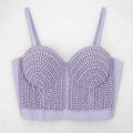 Heavy Industry Nail Bead and Abdominal Thin Chest Inside Take Top for Woman