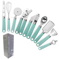 Stainless Steel Kitchen Gadget Ice Scream Scoop Peeler Garlic Press Cheese Grater Whisk 9 Pieces Kitchen Utensils Set