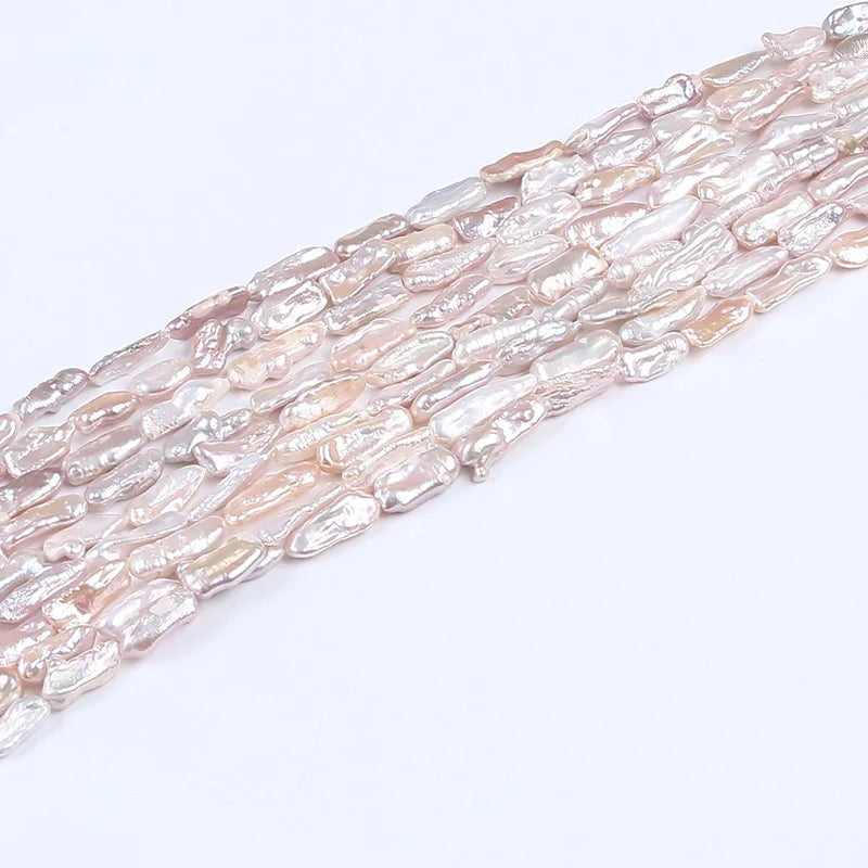 8-11mm pink Purple Biwa Freshwater Pearl Beads Loose Strand