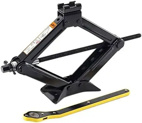 2 Ton Foldable Car Jack with Hexagonal Cordless Wrench Steel Material Hand-Operated Horizontal Type Jack for Tyre Change