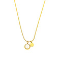Trendy Women's Stainless Steel 18K PVD Gold Plated Necklace Set with Cat Eye Stone Fashion Jewelry and Accessory  Lovers Gifts
