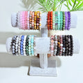 Wholesale 8mm Natural Clear Quartz Carnelian Obsidian Crystal Bracelet Beads Feng Shui Stone Jewelry Gems for Friends