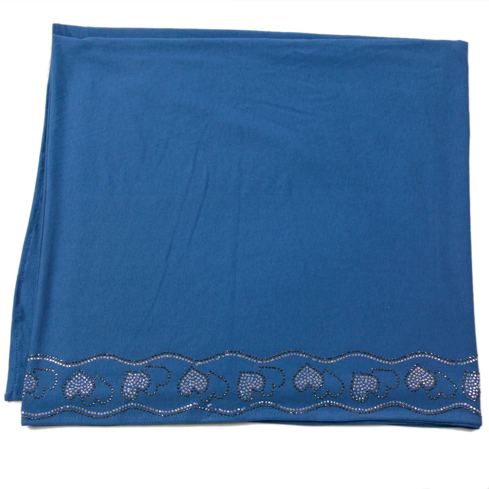 Latest Custom New Design Pattern Muslim Jersey Hijab Women Scarf With Rhinestone
