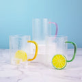 Auplex 450ML Colorful Crystal Handle Glass Drink Cups Glossy Clear with Custom Designs for Daily Use Mugs