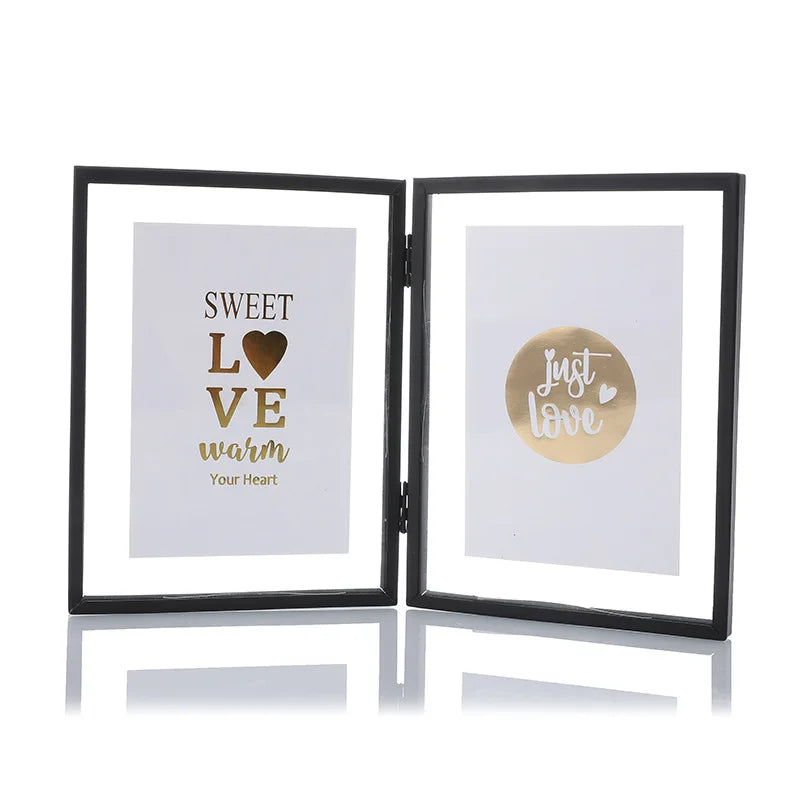 High Quality Floating Glass Photo Frame Rustic Hanging Photo Display Picture Pressed Double Glass Picture Frame