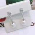 E810 11-12mm DIY Natural  Freshwater Pearl Charm Earrings Mounting Accessory 925 Sterling Silver Gold Plated  Jewelry for Women