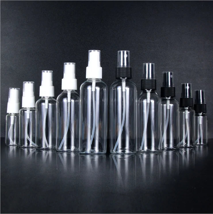 Hot Sale 1oz 2oz 3oz PET Snap Screen Spray Bottle with White or Black Sprayer Diffuser for Skin Care Serum & Lotion