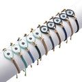 Spiritual Trendy 18K Gold Plated Evil Eye Macrame Bracelet Good Luck Bohemian Charm Handwoven Protective Jewelry for Engagement