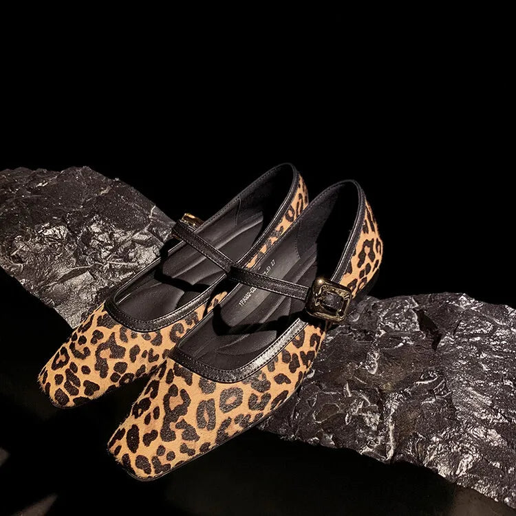 New Arrivals Women's Mary Janes Ballet Flat Shoes Square Toe Real Leather Light Weight Fashion Trend Spring Summer Autumn