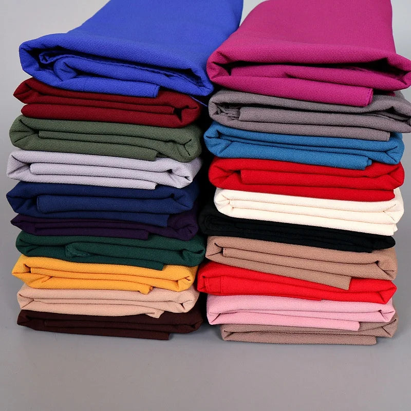 New Muslim Hijab Bubble Thick Chiffon Hijab Shawls Hijab Wrap 20 Colors Scarves/scarf 180*75cm Women 1pc/opp Bag Solid Colors
