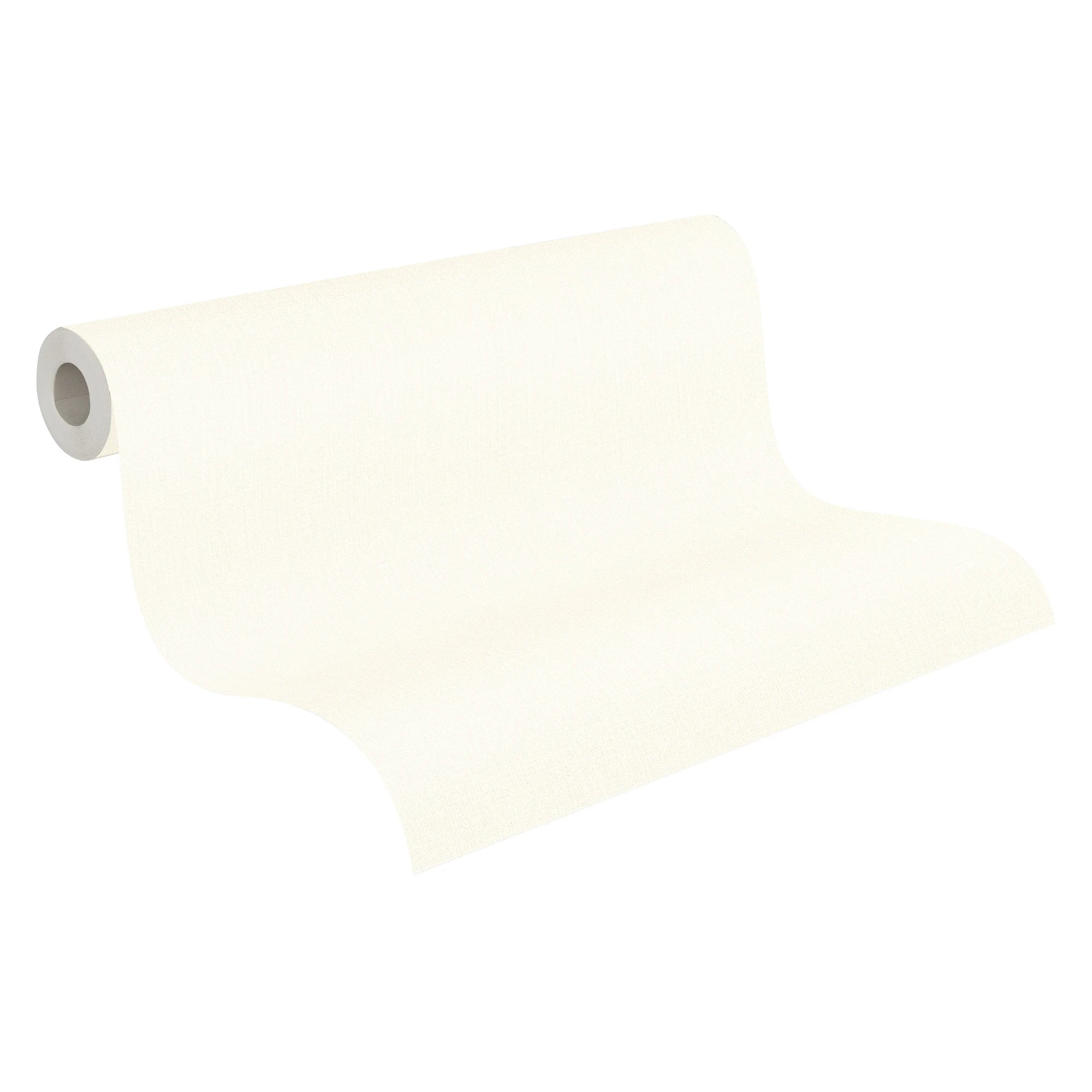 Made in Germany - Wallpaper rolls Solid Plain White - Non Woven- Modern Wallpaper Structure for Walls - 1005 x 053 m