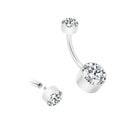 G23 Titanium Piercing Round CZ Inlay Internal Thread Eyebrow Belly Hole Button Navel Ring Earrings Women Body Jewelry