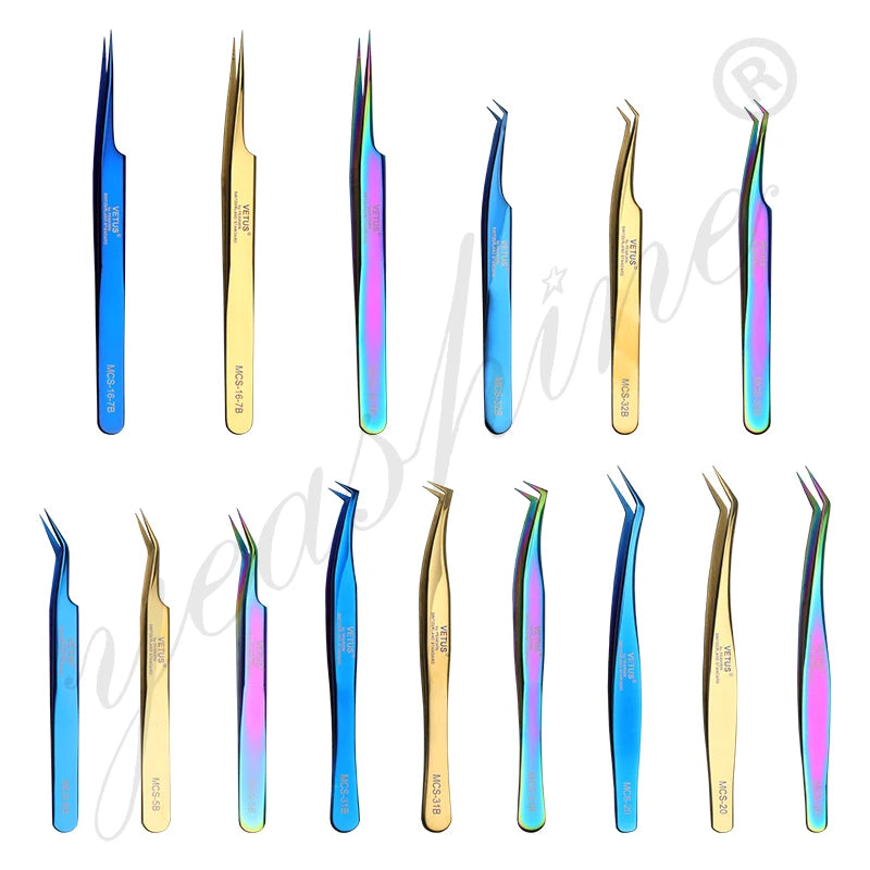 Own Brand Lash Applicator Gold Eyelash Extension Volume Tool Durable Custom Logo Straight Tweezer
