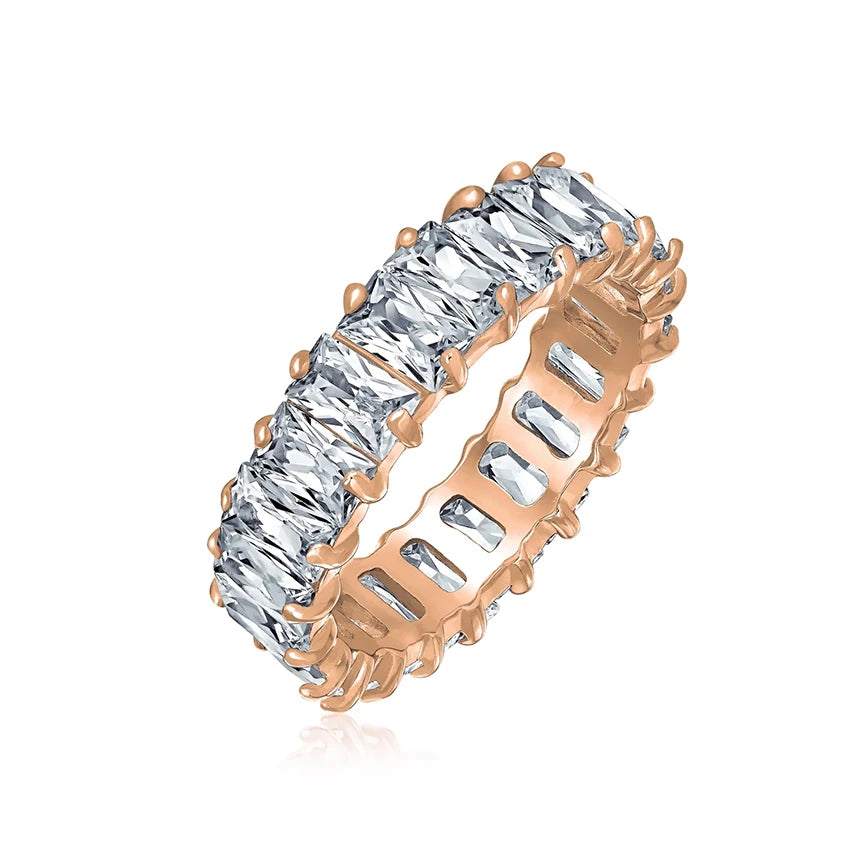 Wholesale Custom Fashion Jewelry Women Accessories 925 Sterling Silver Casual Rings Jewelry for Women With Zircon Rose Gold
