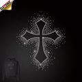 Custom Stickers Cross Hot Fix Rhinestone Transfer Motif Heat Transfer Design for Hoodie