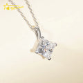Fashion White Color 1.0 CT Princess Cut Lab Grown Diamond Jewelry 9K 10K 14K 18K Gold Pendants Necklace For Women