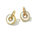 Shiny Wedding Fashion Fine Jewelry 925 Silver 18K Gold Vermeil Freshwater Mother of Pearl AAAAA Grade Hoop Earrings for Women