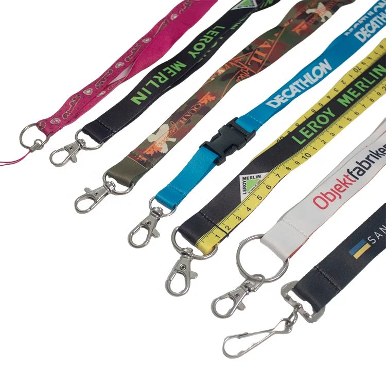 Cordino Manufacturer Custom Fashion Dye Sublimation Printed Logo Card Holder Heat Transfer Polyester Lanyard for Sale