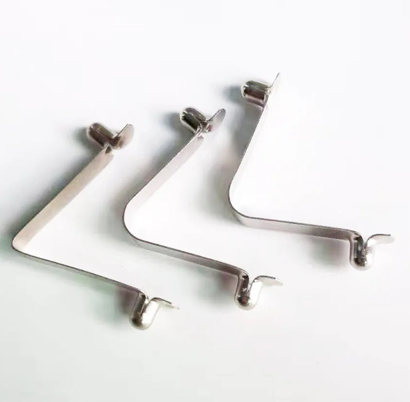 Single Double Bead V-Shaped Nickel Clip Snap Button Shrapnel SPRING Flat Stainless Steel Spring Clip Battery Contact Sensor