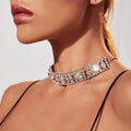 Pendientes De Diamantes Designer Jewelry Women Big Crystal Choker Necklace Adjustable Hollow Out Statement Necklaces