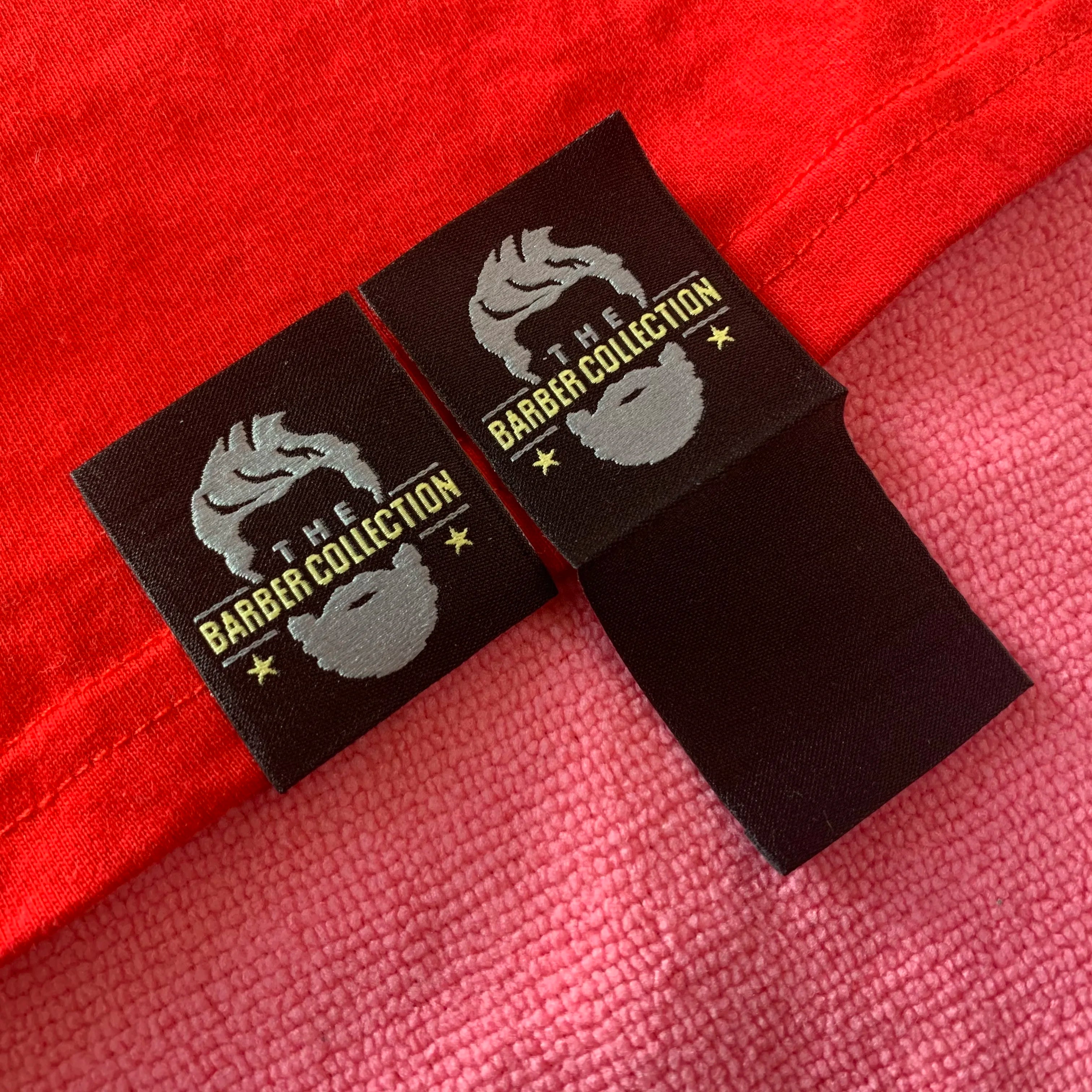 High Density Suits Woven Hem Labelembossed logo Beanie Hem Tag With manhattan Fold