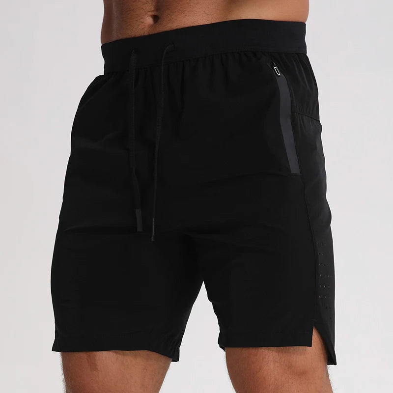 Mens Gym Shorts Custom Logo Solid Color Drawstring Shorts Workout Clothing Quick Dry Mens Running Shorts