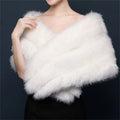 Factory Outlet New Premium Striped Loose Cloak Faux Fur Warm Knitted Shawl for Sale