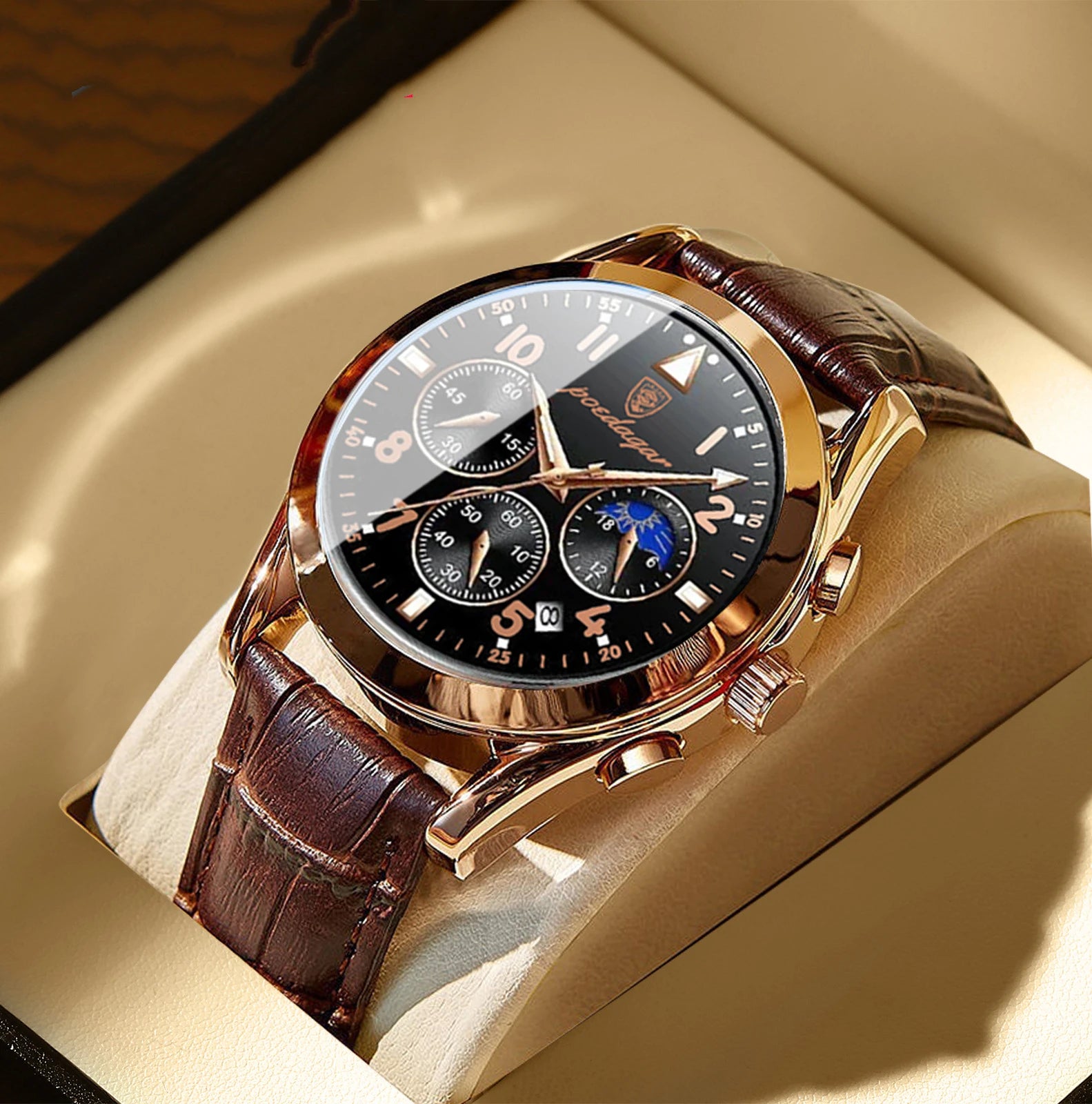 Men Watches New Fashion Waterproof Luminous Leather Top Brand Luxury Mens Clock Quartz Wristwatches