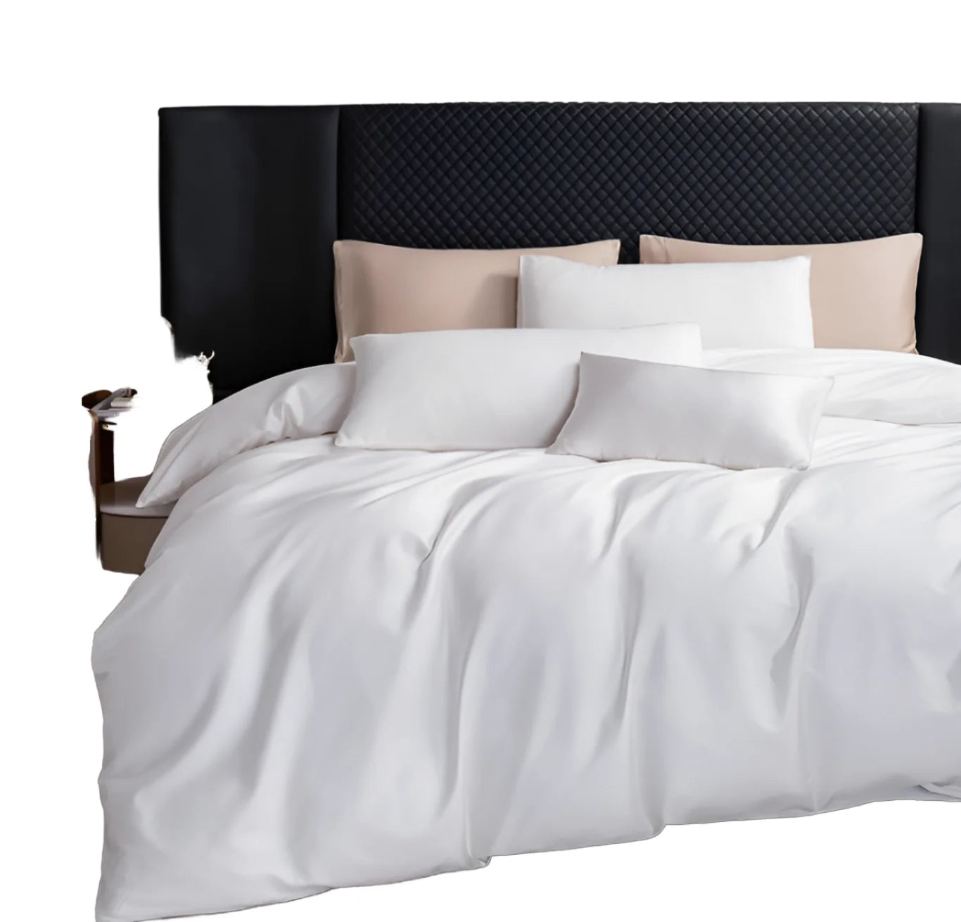 100% Cotton 4pcs 60s White Bed Sheet 200 Threads  Sheets Bed Set