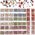 6Grid Nail Art Rhinestones Tapered Bit Gem AB Pointed Bottom Nail Charms Gem Stones DIY Manicure Decoration For Nail Salon