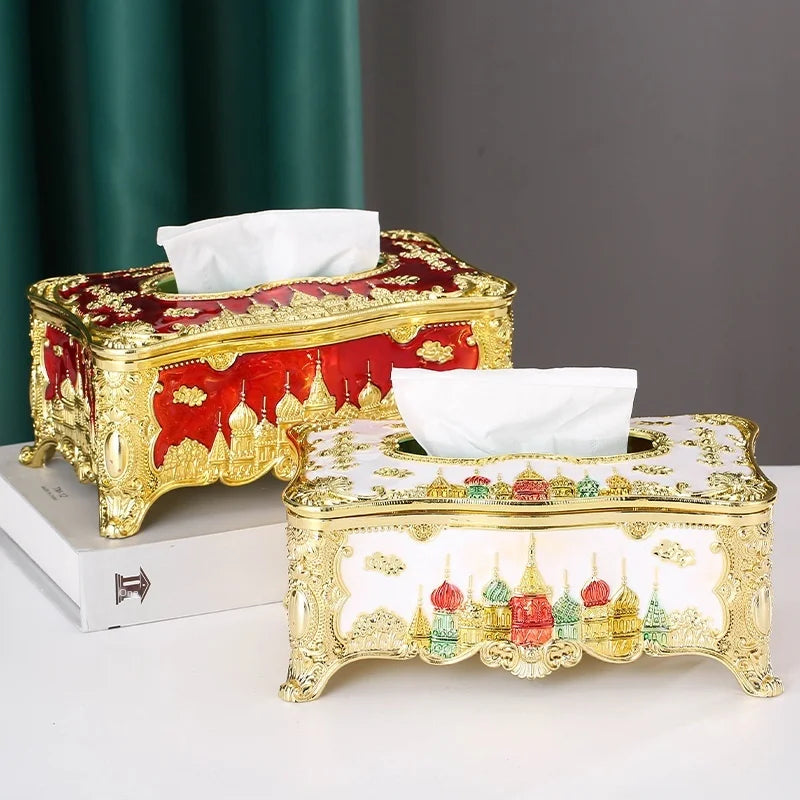 QIAN HU Top Seller Customized Nordic Style Creative Luxury Vintage Living Room TV Plastic Tissue Paper Box Cover Holder