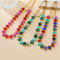 5 Style Luxury Round Glass Drill Necklace Earrings for Women Crystal Rhinestone Earrings Wedding Bride Jewelry Set