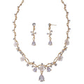 SLBRIDAL Rhinestones Crystals Cubic Zircon Wedding Jewelry Set Bridal CZ Necklace Earring Set Banquet Jewelry Set Bridesmaids