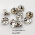 China Button Factory Custom Various Colors 10mm Awarovski Crystal Rhinestone Diamond Shaped Button for Clothes