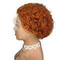 Pixie Cut Human Hair Wig Short Jerry Curly P4/30 Ombre Color Wig Virgin Human Hair 13*1 Lace Front Wigs