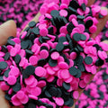 1000g DIY Craft Slime Sprinkles Polymer Slices Round Chip Circles Dot Hot Pink Black Mix Polymer Clay Sprinkles