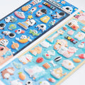 Nekoni Kawaii Glitter Stickers 3D Space Panda Zodiac  Park Circus Seal Fox Koala Stickers Decals for Foam Stickers