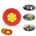 High Temperature Resistant Anti Spill Lid Cover Pot Pan Lid Multi-Function Cooking Kitchen Tool Silicone Spill Stopper