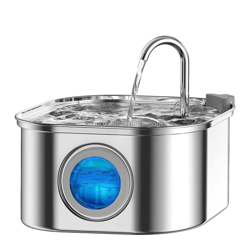 Hot Sale 3.2L Stainless Steel Pet Water Dispenser Automatic Purifier Raised cat Bowl with Metal Material for Cat Drinks Food
