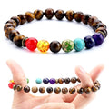 Hot Selling 8mm Seven Pulse Yoga Volcanic Rock Bracelet Accessories Trade Jewelry
