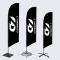 Windless Coffee Swooper Flag Model Beach Flag Feather Design for Outdoor Coffee Advertising