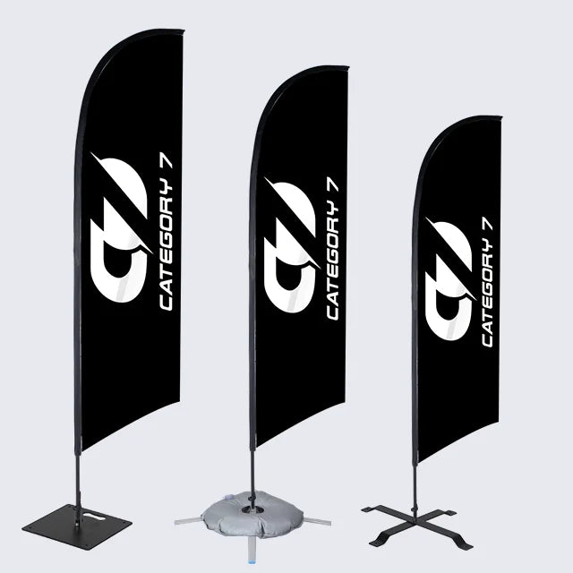 Windless Coffee Swooper Flag Model Beach Flag Feather Design for Outdoor Coffee Advertising