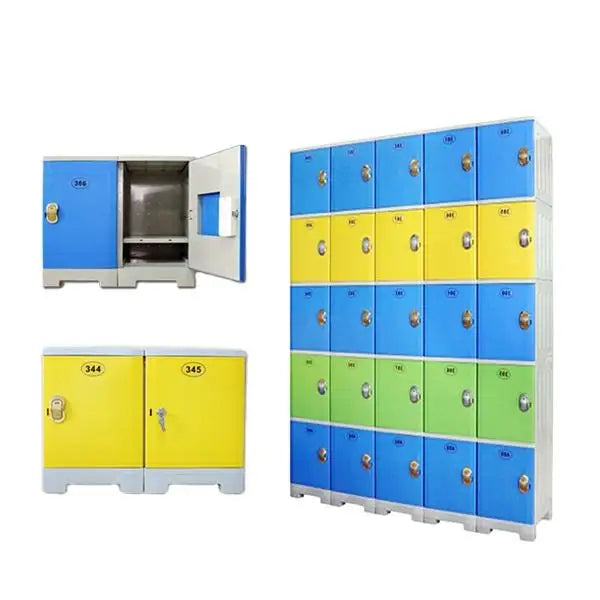 Modern Minimalist ABS Plastic Storage Cabinet with Customizable Shelves & Electronic Lock for Amusement Parks & Pools