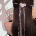 Full Diamond Heart Low Ponytail Hair Pin Women Head Ornament Accessories Rhinestone Long Tassel Hairins