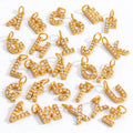 Hot Selling Custom Necklace Jewelry Stainless Steel 18k Gold Plated Letters Zircon Inlay Pendant Necklace for Women Gift