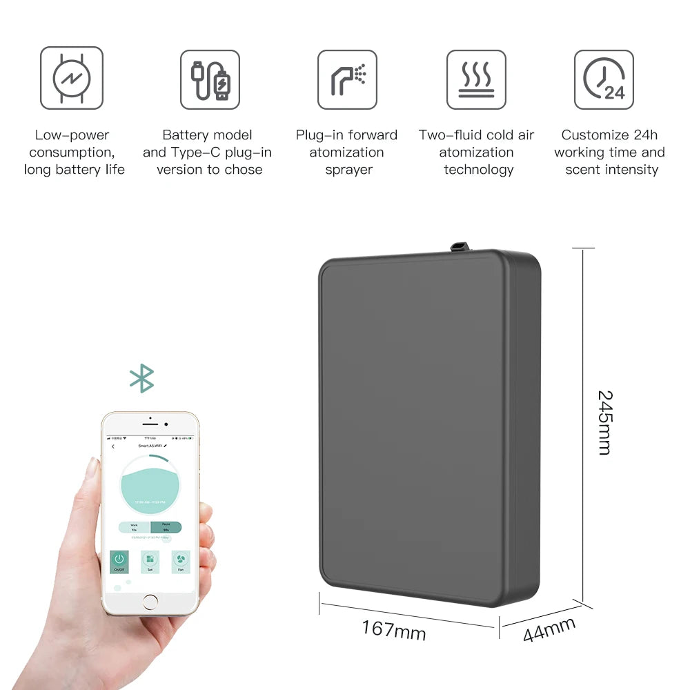 Type-C Portable Aroma Essential Oil Diffuser  Whosale Waterless Aroma Diffuser Cordless Scent Diffuser