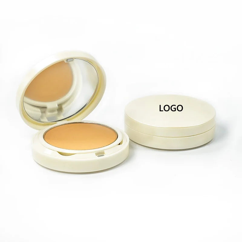 No Logo Foundation Powder Custom Private Label Vegan Matte Pressed Face Compact Powder for Dark Skin