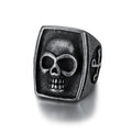 Custom OEM ODM Retro Anti Silver Gothic Style Mens Ring Punk Hip Hop Rock Band Party Bikers Male Fashion Jewelry Ring Wholesale