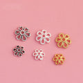 6mm 8mm Real 925 Sterling Silver Gold Plated Hollow End Flower Bead Caps for Jewelry Making