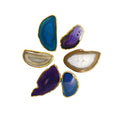 Natural  Agate Gilt Edge Wind Chimes Handmadeg Folk Art Crafts Customis Logo for Decoration and Gift